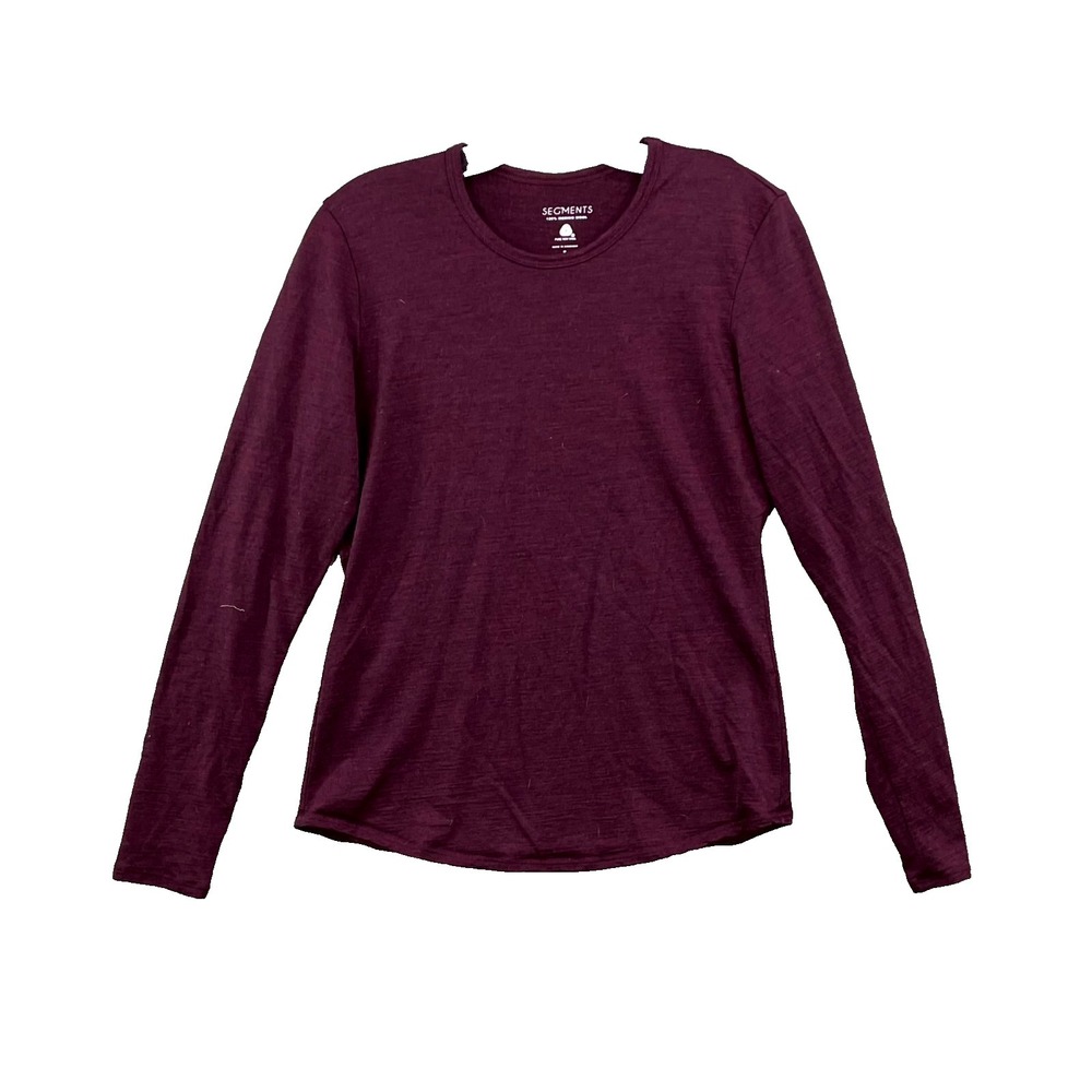 SegMents Merino Wool Shirt Top‎ Womens Small Maroon Athleisure Classic Outdoor